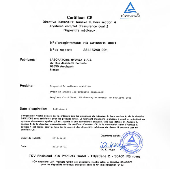 Certif CE Annex II FR