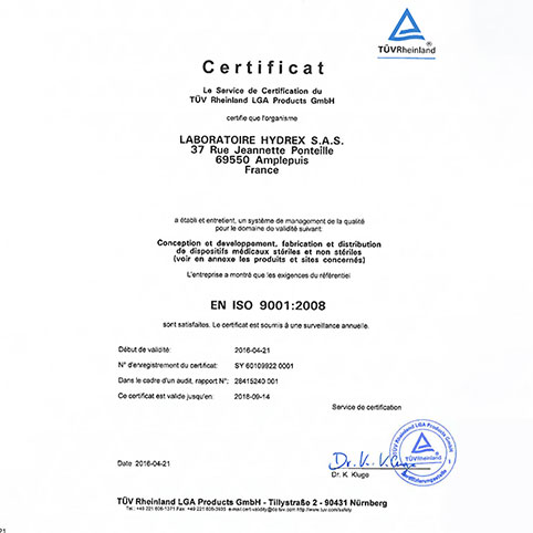Certificat ISO 9001 FR